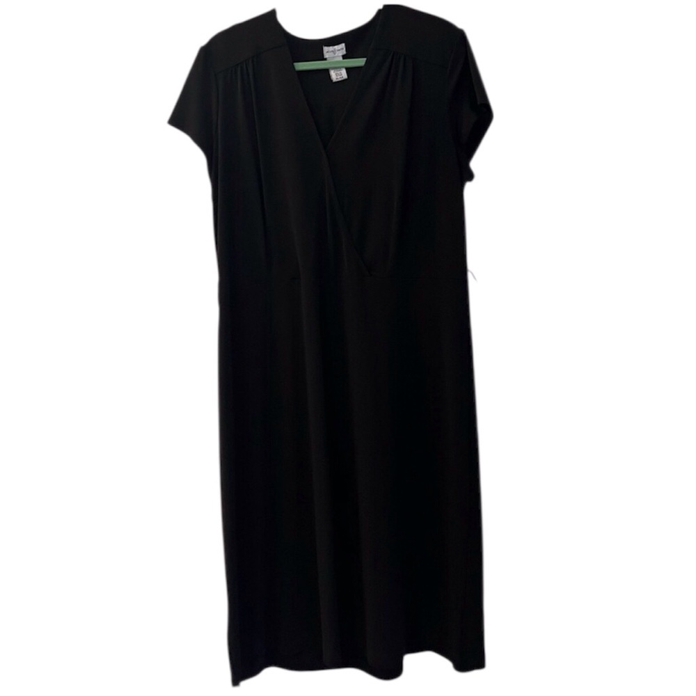 Mock Wrap Black Dress by Jaclyn Smith Sz XL